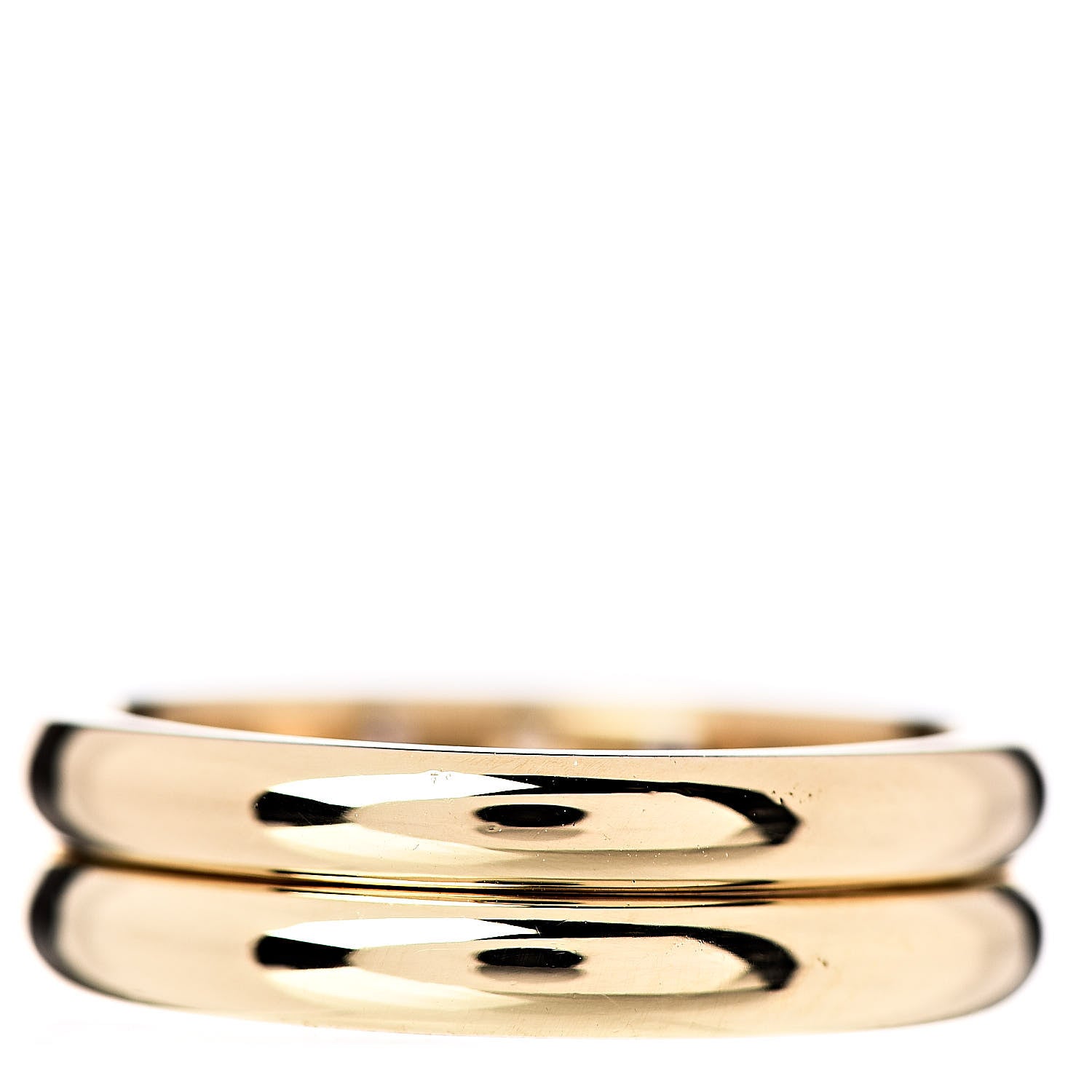 Tiffany 18K Yellow Gold Diamond Stacking Band Rings Set of Two 53 6.5 4 of 6