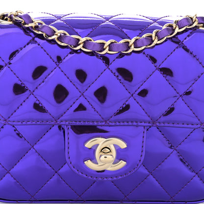 Chanel Mirror Calfskin Metallic Calfskin Quilted Hollywood Boulevard Mini Flap With Star Coin Purse Purple 9 of 12