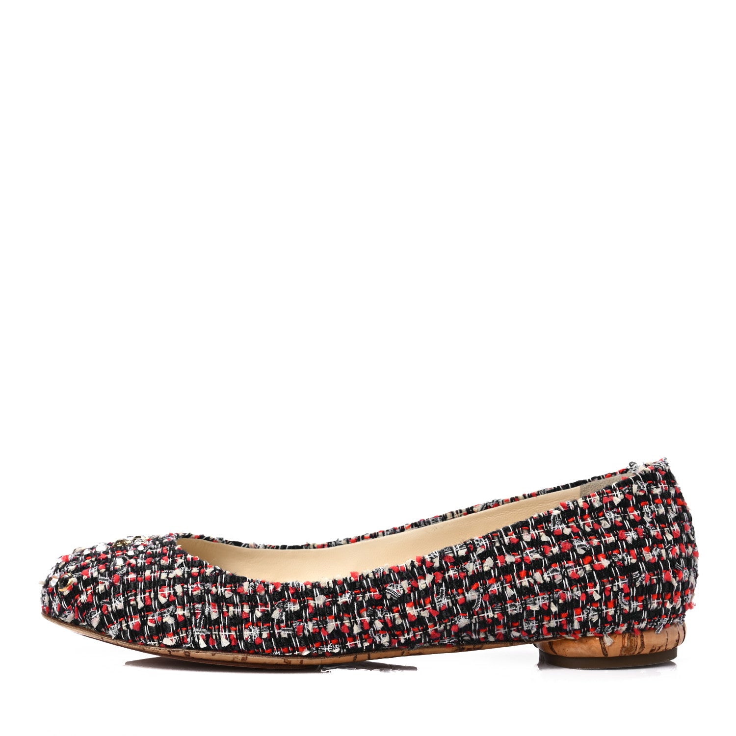 Chanel Tweed Crystal CC Ballerina Flats 38.5 Multicolor 1 of 8