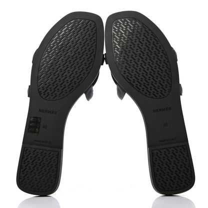Hermes Rubber Aloha Sandals 40 Black 5 of 8
