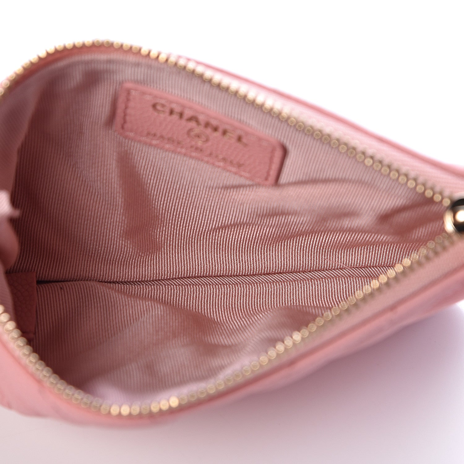 Chanel Caviar Chevron Quilted Small Cosmetic Case Pink 5 of 8
