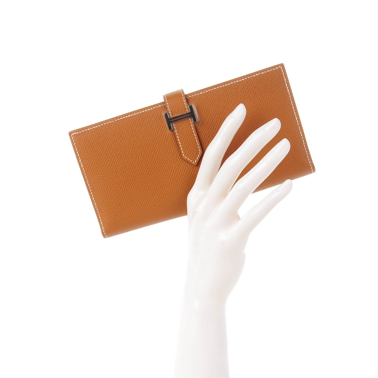 Hermes Epsom Bearn Gusset Wallet Gold 2 of 9