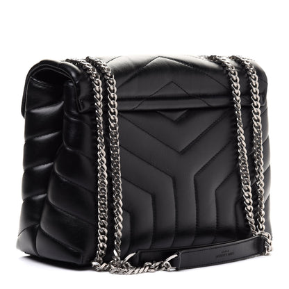 Saint Laurent Calfskin Y Quilted Monogram Small Loulou Chain Satchel Black 3 of 10