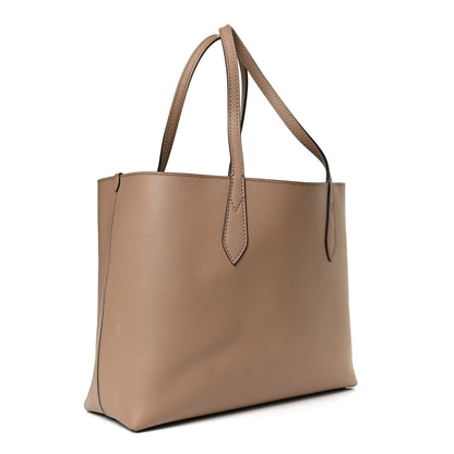 Burberry Grainy Calfskin Haymarket Check Medium Reversible Tote Camel 3 of 13