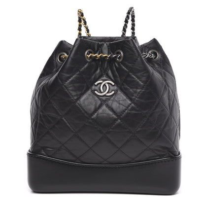 Chanel Aged Calfskin Quilted Small Gabrielle Backpack Black 1 of 9