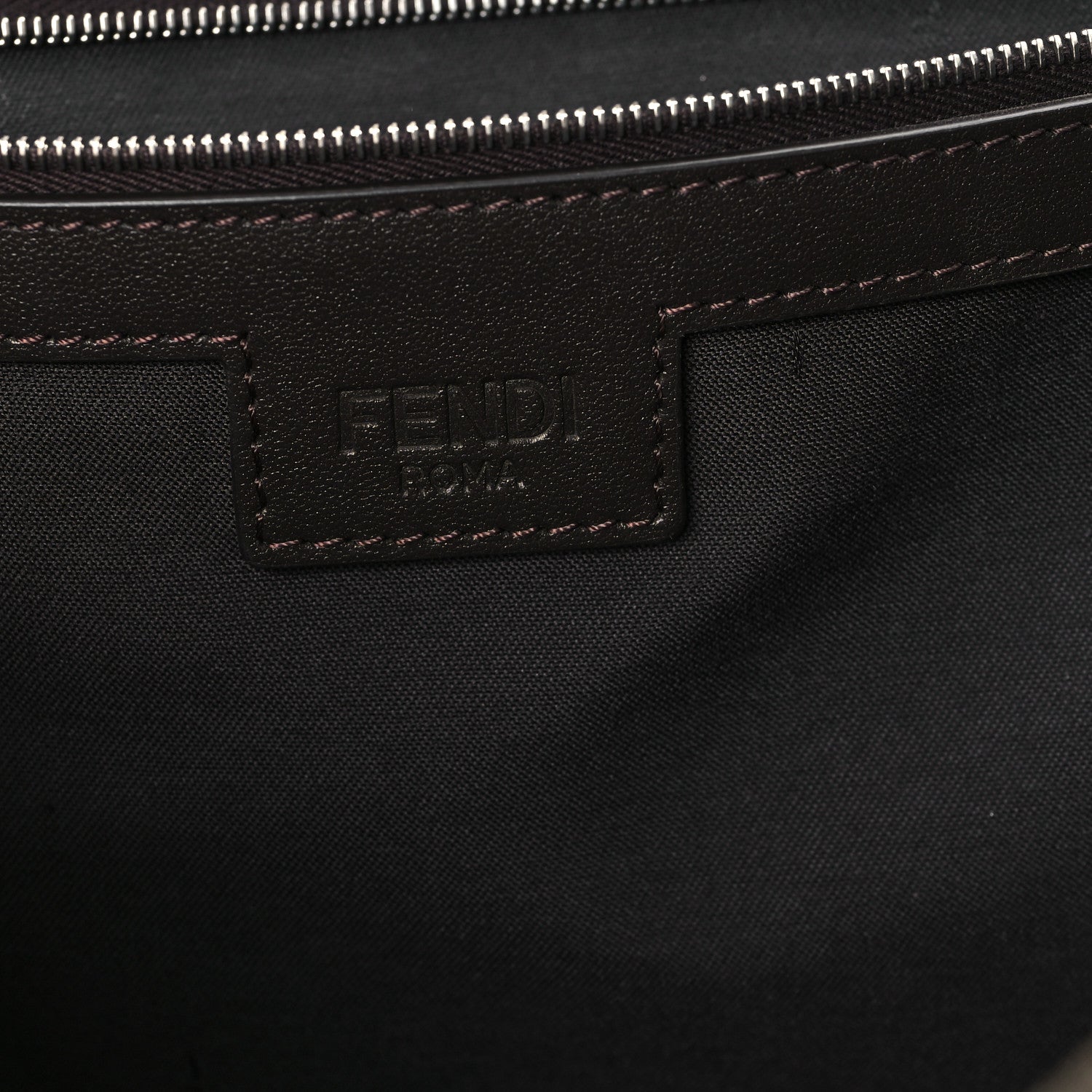 Fendi Recycled Fabric Jacquard Vitello Astro FF 1974 Shopping Tote Tobacco Moro Ebano 6 of 11