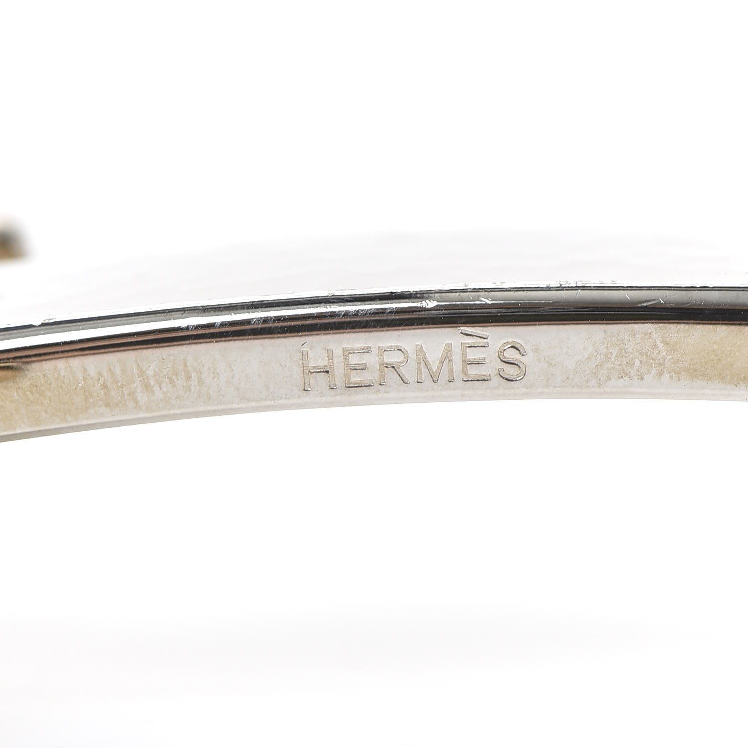 Hermes Palladium Martelee 32mm H Belt Buckle Silver 5 of 5