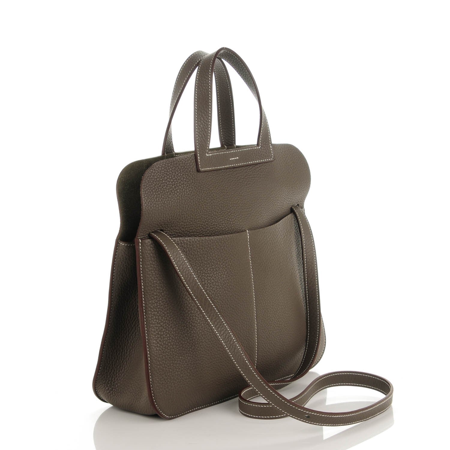 Hermes Taurillon Clemence Halzan 31 GM Etain 3 of 7