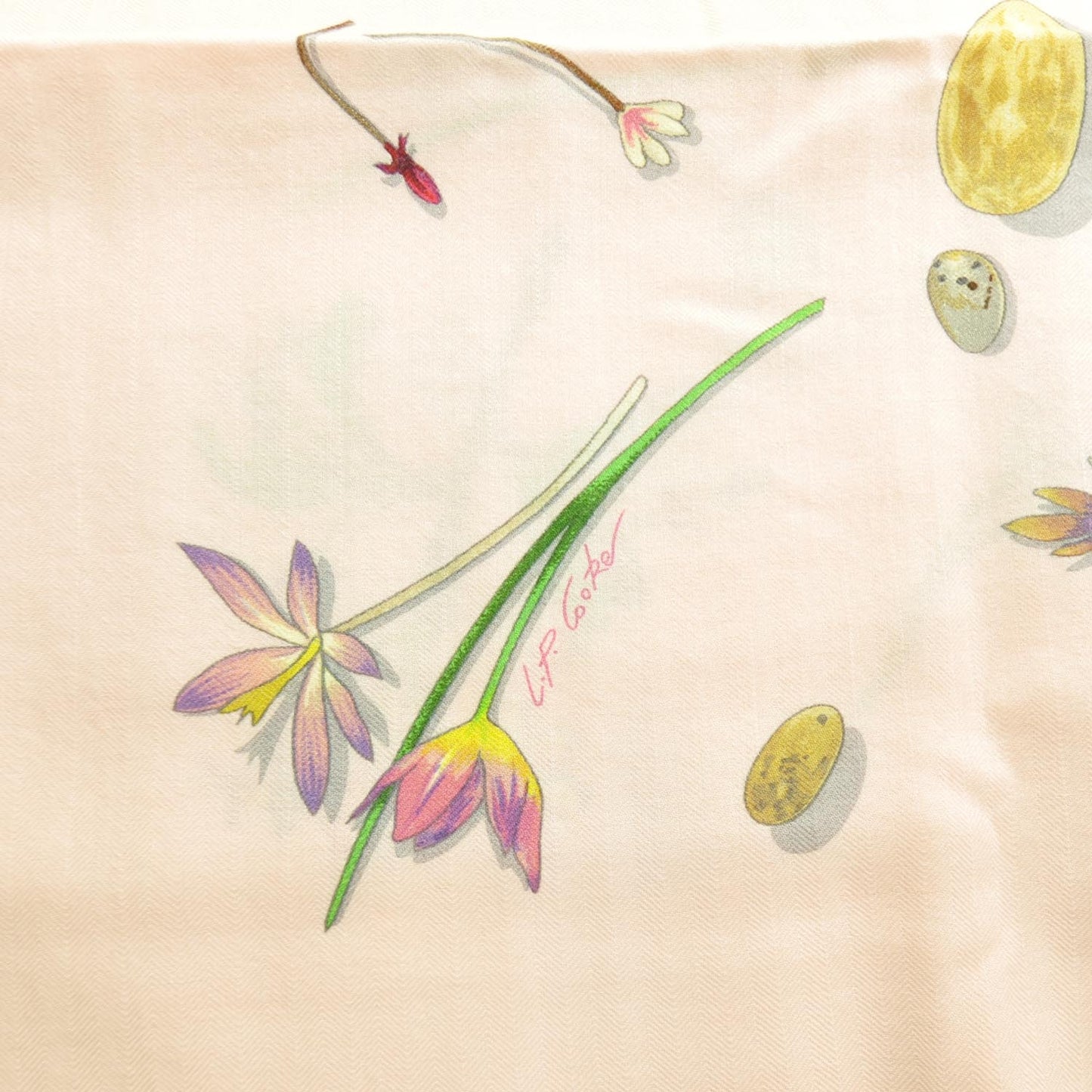 Cashmere Silk Fleurs et Plumes Shawl 140