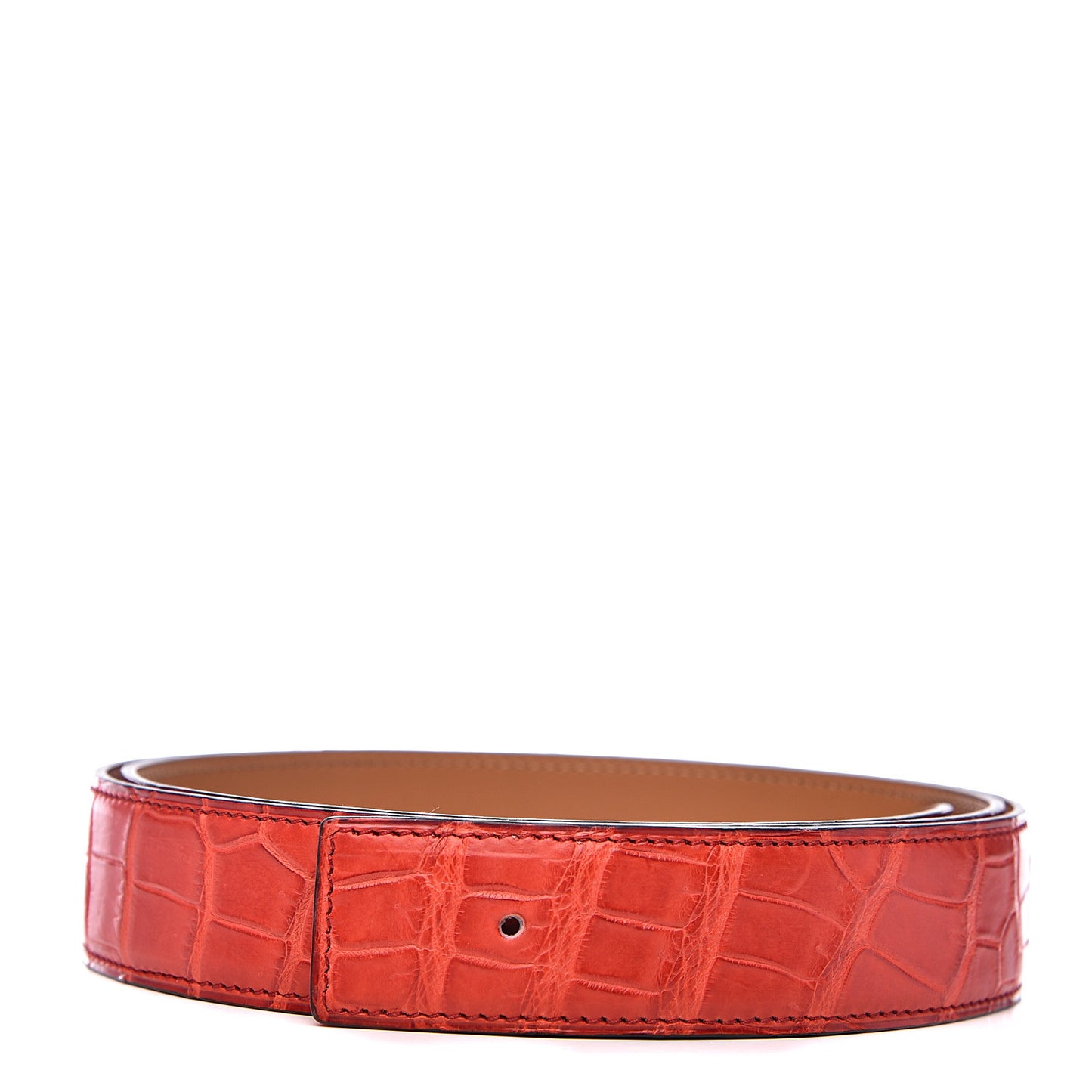 Shiny Porosus Crocodile 32mm Belt Strap 100 Geranium