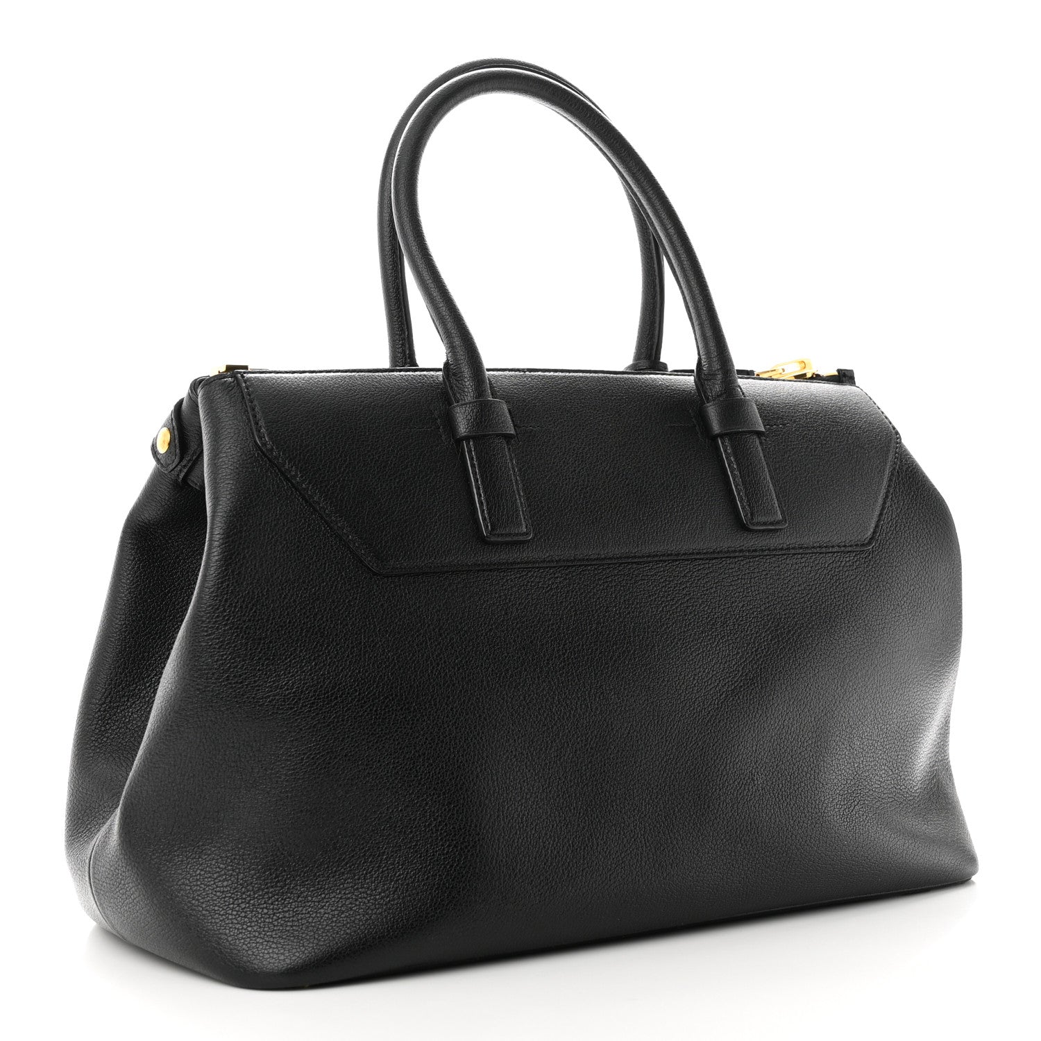 Tom Ford Pebbled Calfskin Medium Petra Bag Black 3 of 10