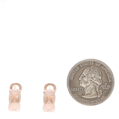 Chanel 18K Beige Gold Coco Crush Hoop Earrings 2 of 4