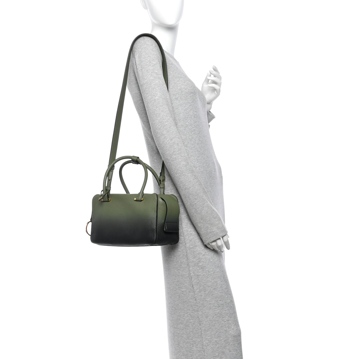 Delvaux Grained Bullskin Gradient Cool Box MM Green Black 2 of 9