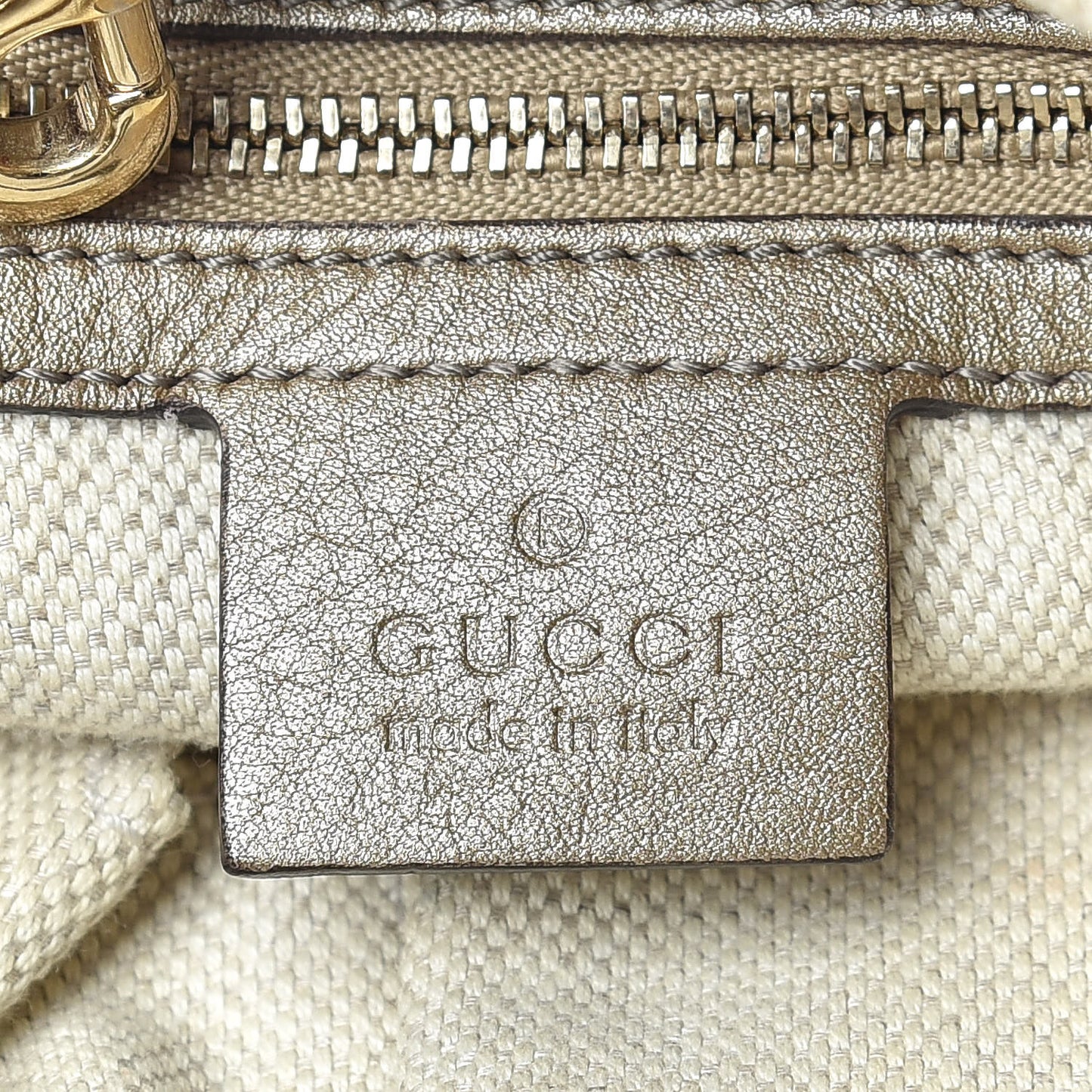 Metallic Pebbled Calfskin Medium Soho Chain Shoulder Bag Golden Beige