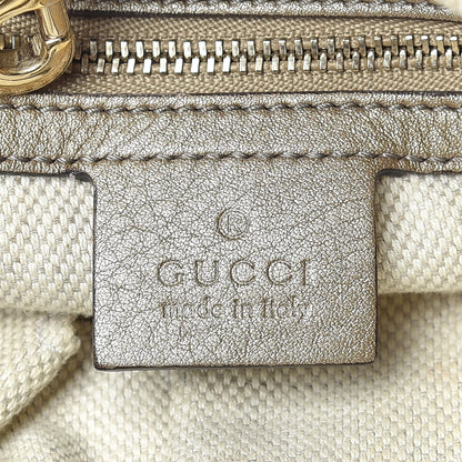 Gucci Metallic Pebbled Calfskin Medium Soho Chain Shoulder Bag Golden Beige 8 of 12