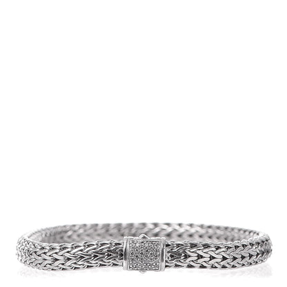 John Hardy Sterling Silver Diamond 6.5mm Classic Chain Bracelet 1 of 5