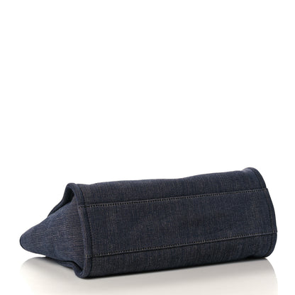 Chanel Denim Small Deauville Tote Dark Blue 4 of 9