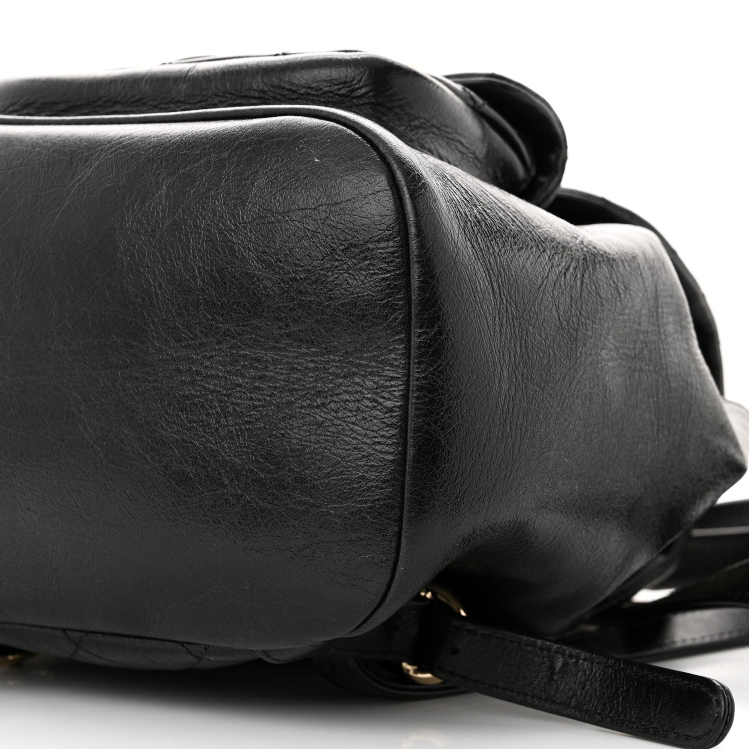 Chanel Glazed Aged Calfskin Quilted Small Duma Drawstring Backpack Black 9 of 9