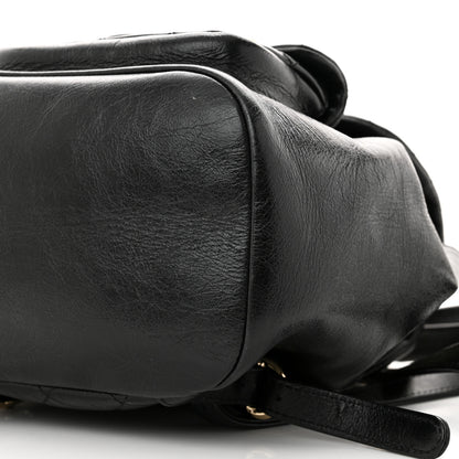Chanel Glazed Aged Calfskin Quilted Small Duma Drawstring Backpack Black 9 of 9