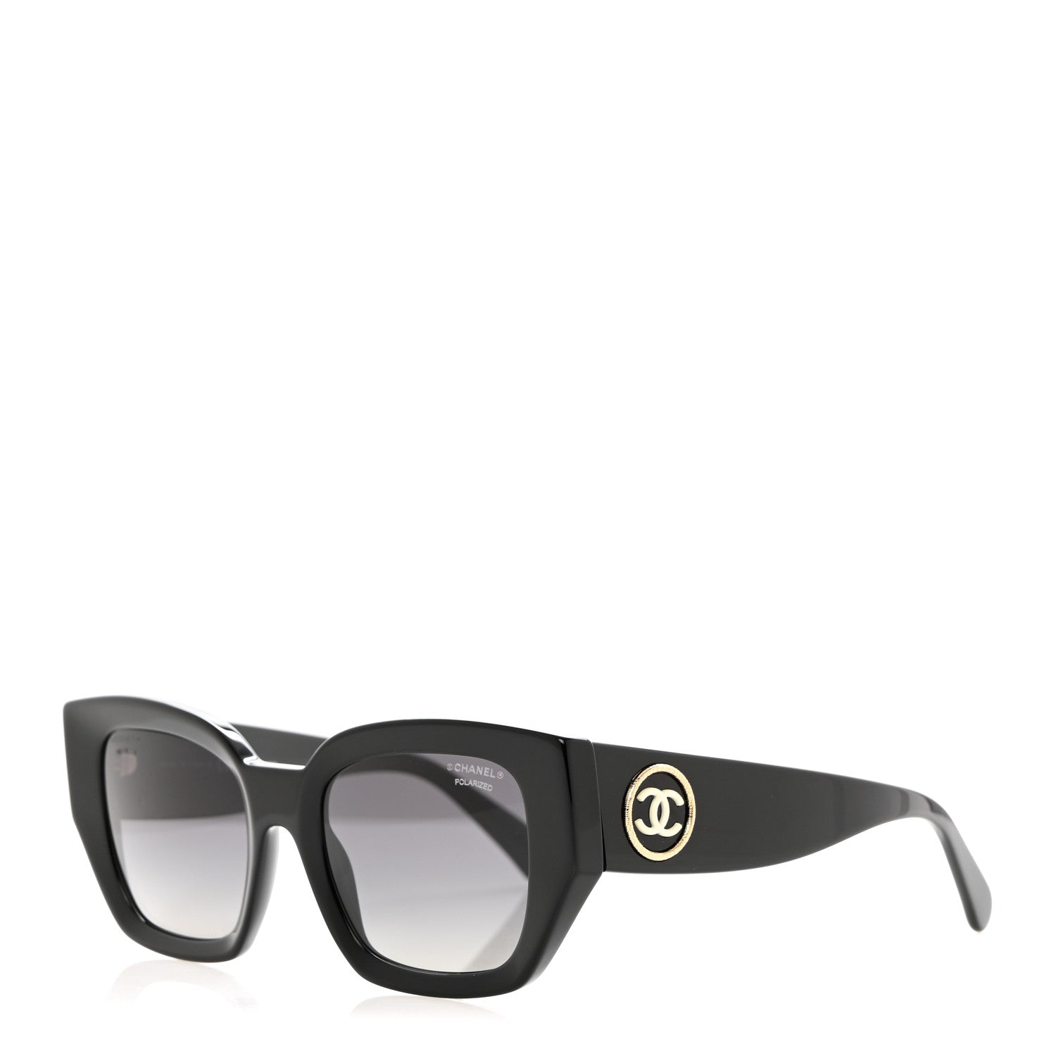 Chanel Acetate Polarized Square Sunglasses 5506 Black 1 of 8