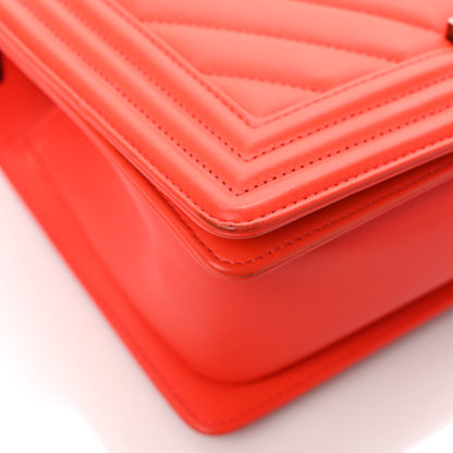 Chanel Calfskin Chevron Quilted Medium Boy Flap Coral 10 of 12