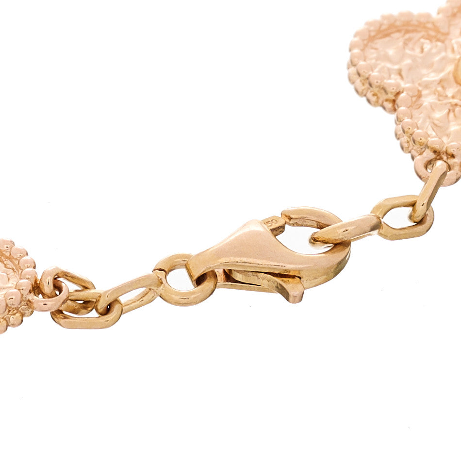 18K Rose Gold 5 Motifs Vintage Alhambra Bracelet