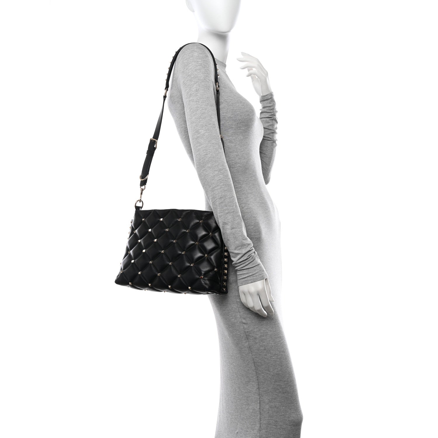 Valentino Garavani Nappa Candystud Shoulder Bag Black 2 of 16
