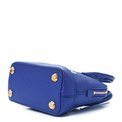 Balenciaga Signature Grained Calfskin Logo XXS Ville Top Handle Bag Bleu Roi White 10 of 12
