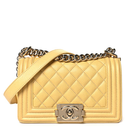 Chanel Caviar Quilted Small Boy Flap Yellow 1 of 11