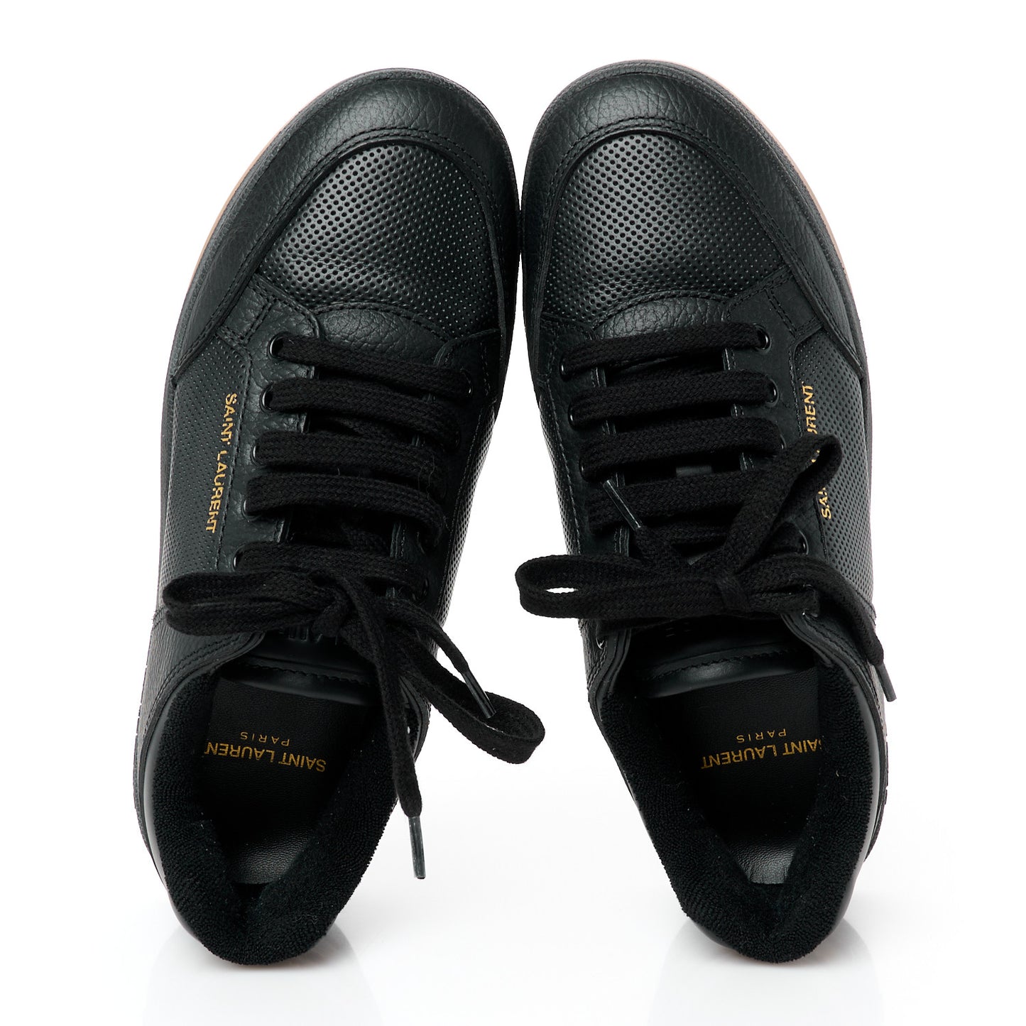 Calfskin Perforated SL61 Sneakers 37.5 Black