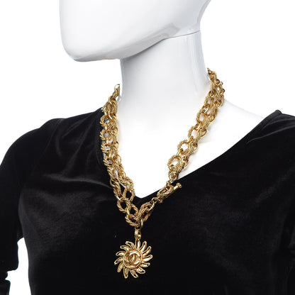 Chanel CC Sunburst Long Necklace Gold 2 of 5