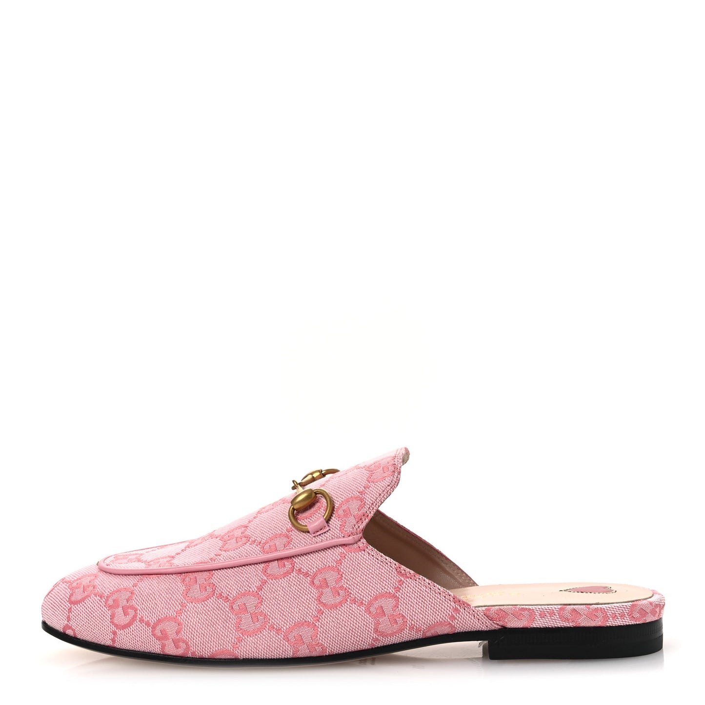 Canvas GG Monogram Nappa Womens Princetown Slippers 38 Cotton Candy Dark Cotton Candy Wild Rose