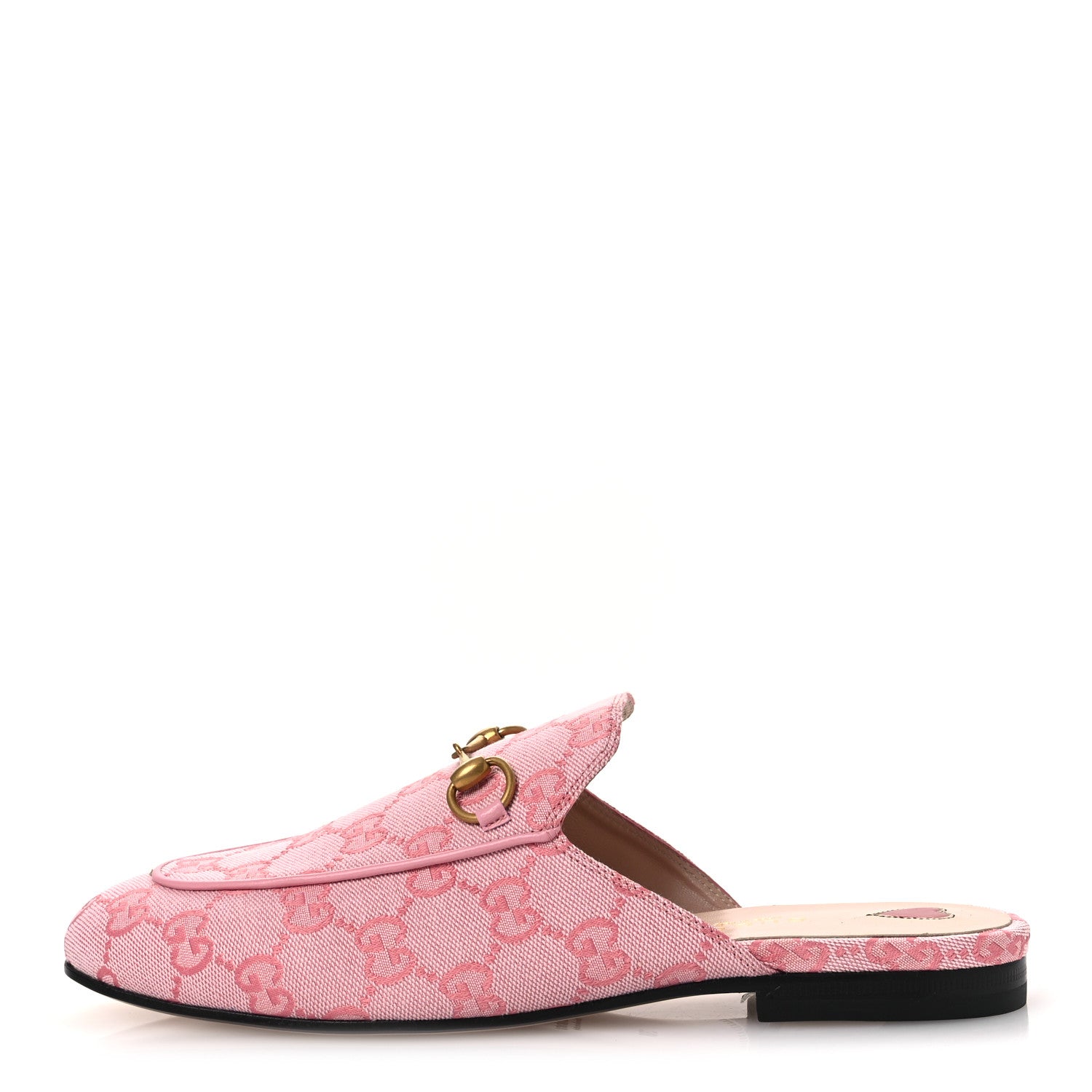 Gucci Canvas GG Monogram Nappa Womens Princetown Slippers 38 Cotton Candy Dark Cotton Candy Wild Rose 1 of 12