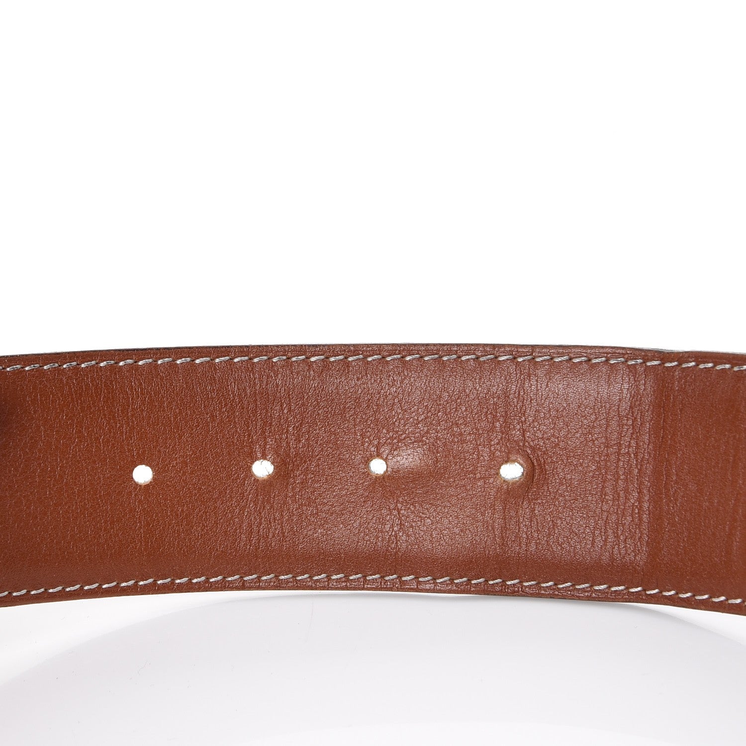 Hermes Natural Barenia Chamonix 42mm Belt Strap 95 Gold Black 4 of 9