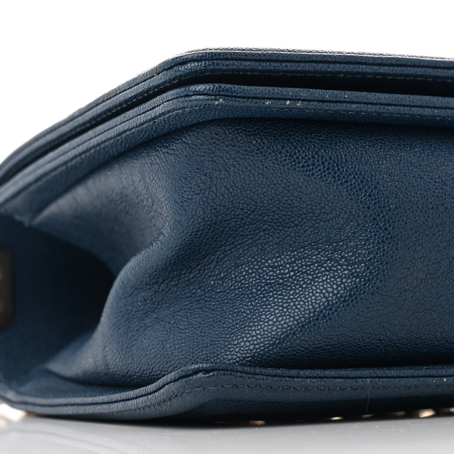 Iridescent Caviar Chevron Quilted Medium Boy Flap Blue