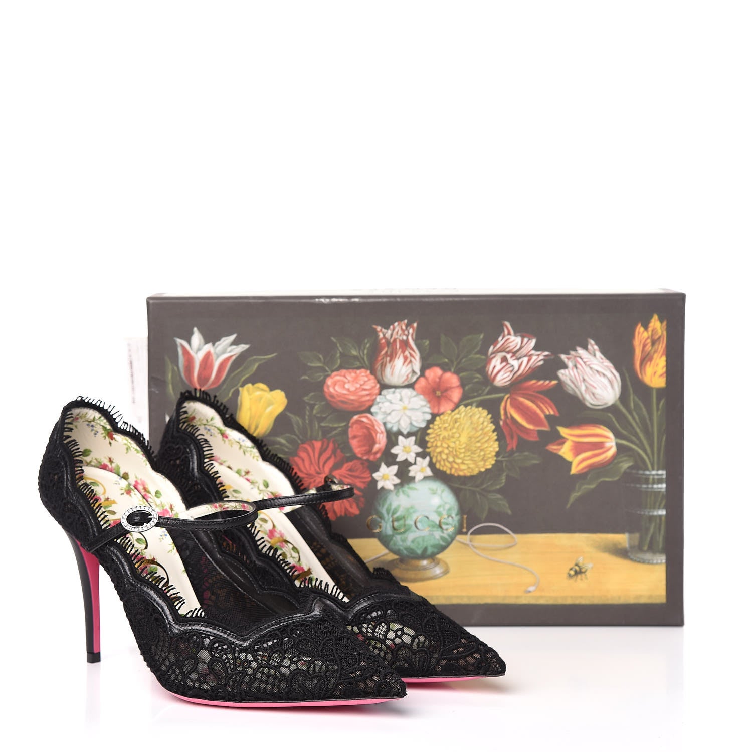 Gucci Lace Pizzo Venice Pumps 38 Black 9 of 9