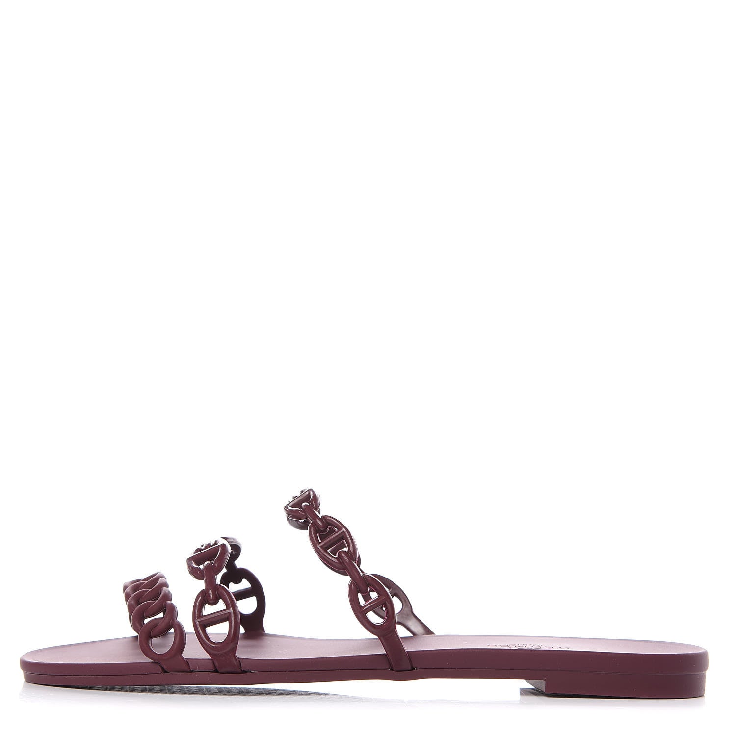 Hermes Rubber Chaine d'Ancre Rivage Sandals 37 Bordeaux 1 of 8