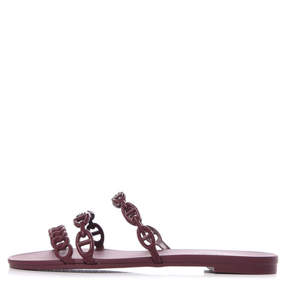 Hermes Rubber Chaine d'Ancre Rivage Sandals 37 Bordeaux 1 of 8
