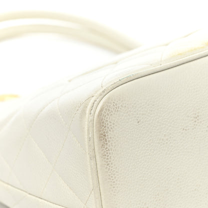 Chanel Caviar Quilted Medallion Tote White 11 of 22