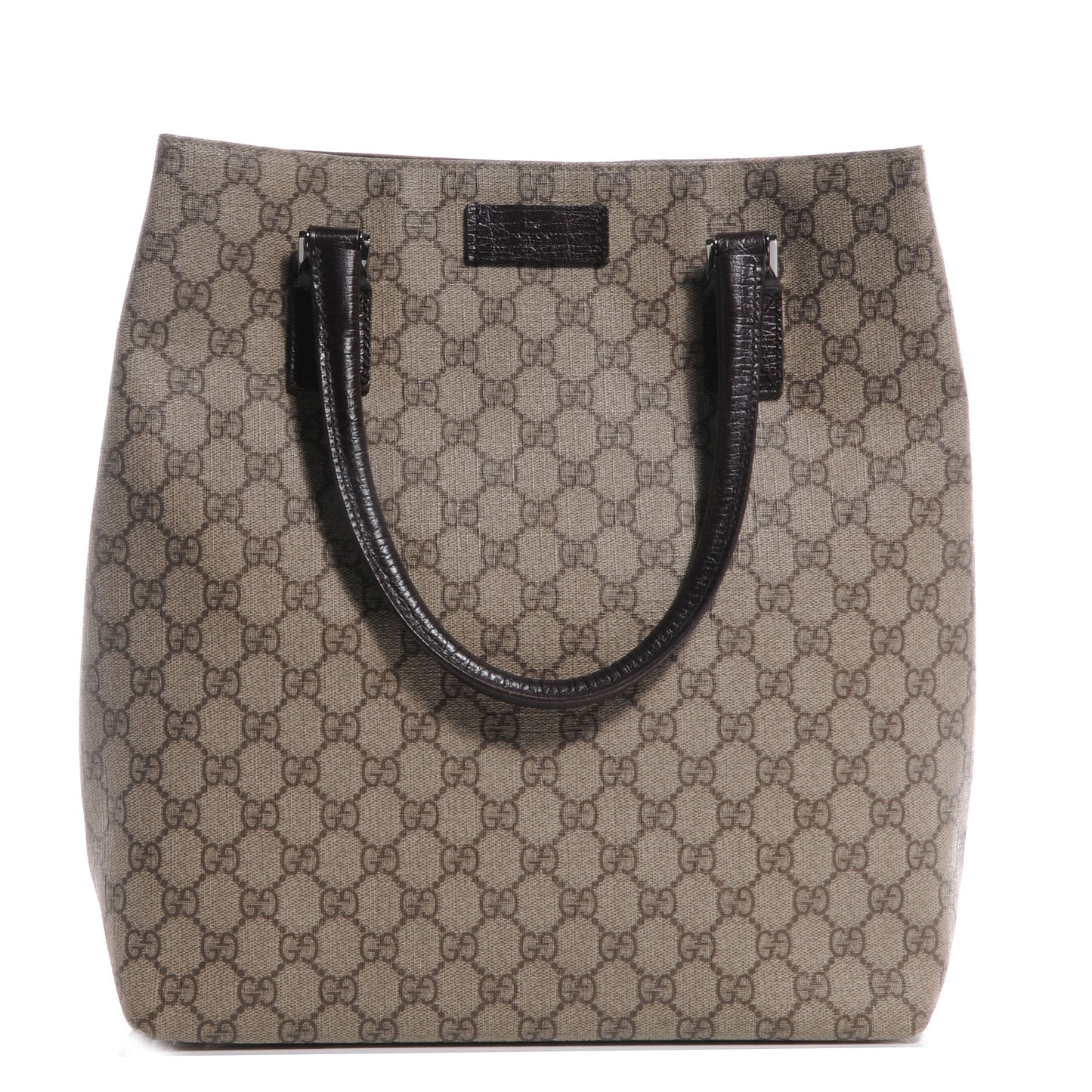 GG Plus Monogram Small Vertical Tote Dark Brown