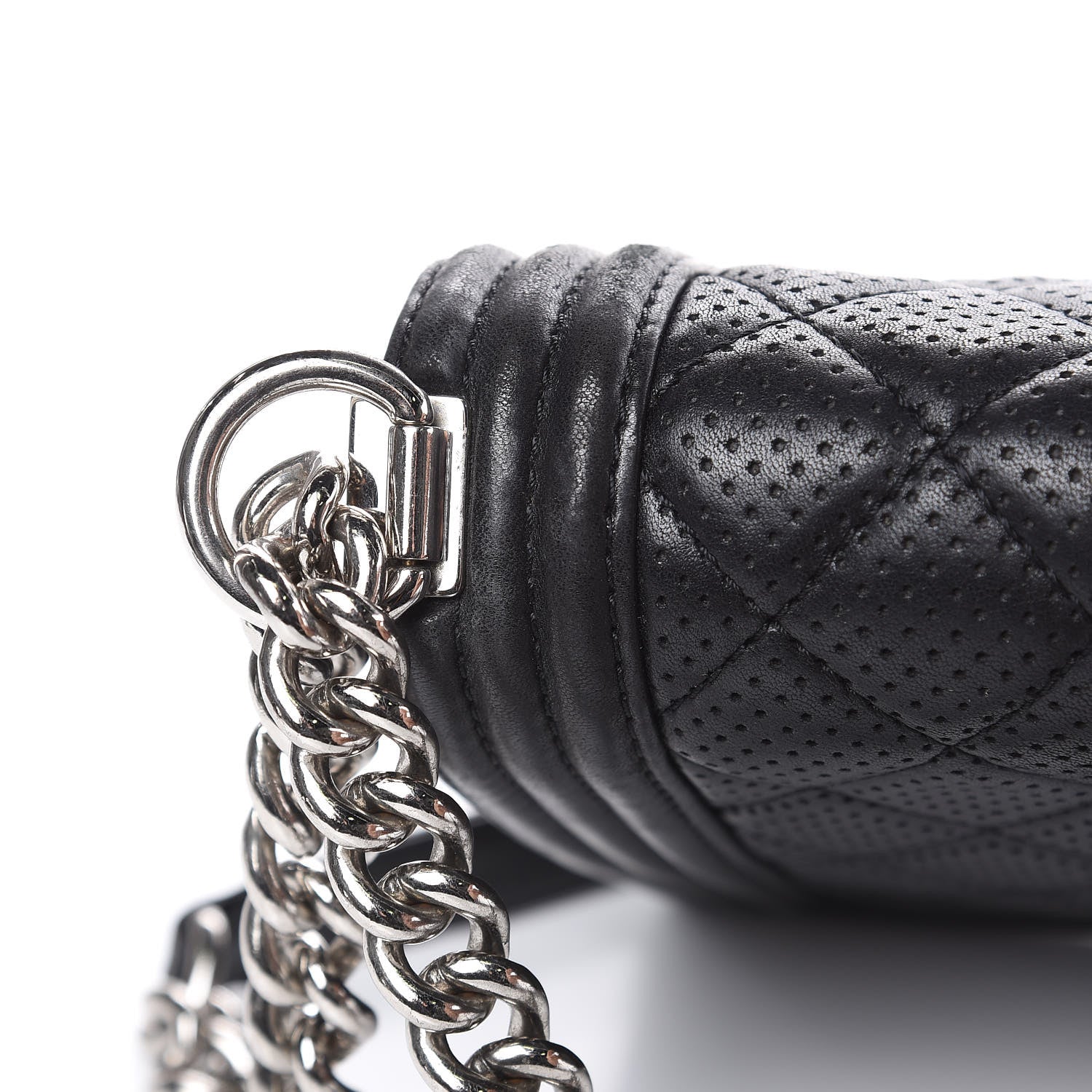Chanel Perforated Lambskin Quilted New Medium Boy Flap Black 9 of 24