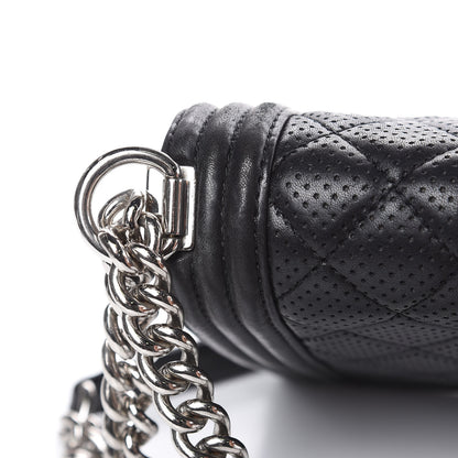 Chanel Perforated Lambskin Quilted New Medium Boy Flap Black 9 of 24