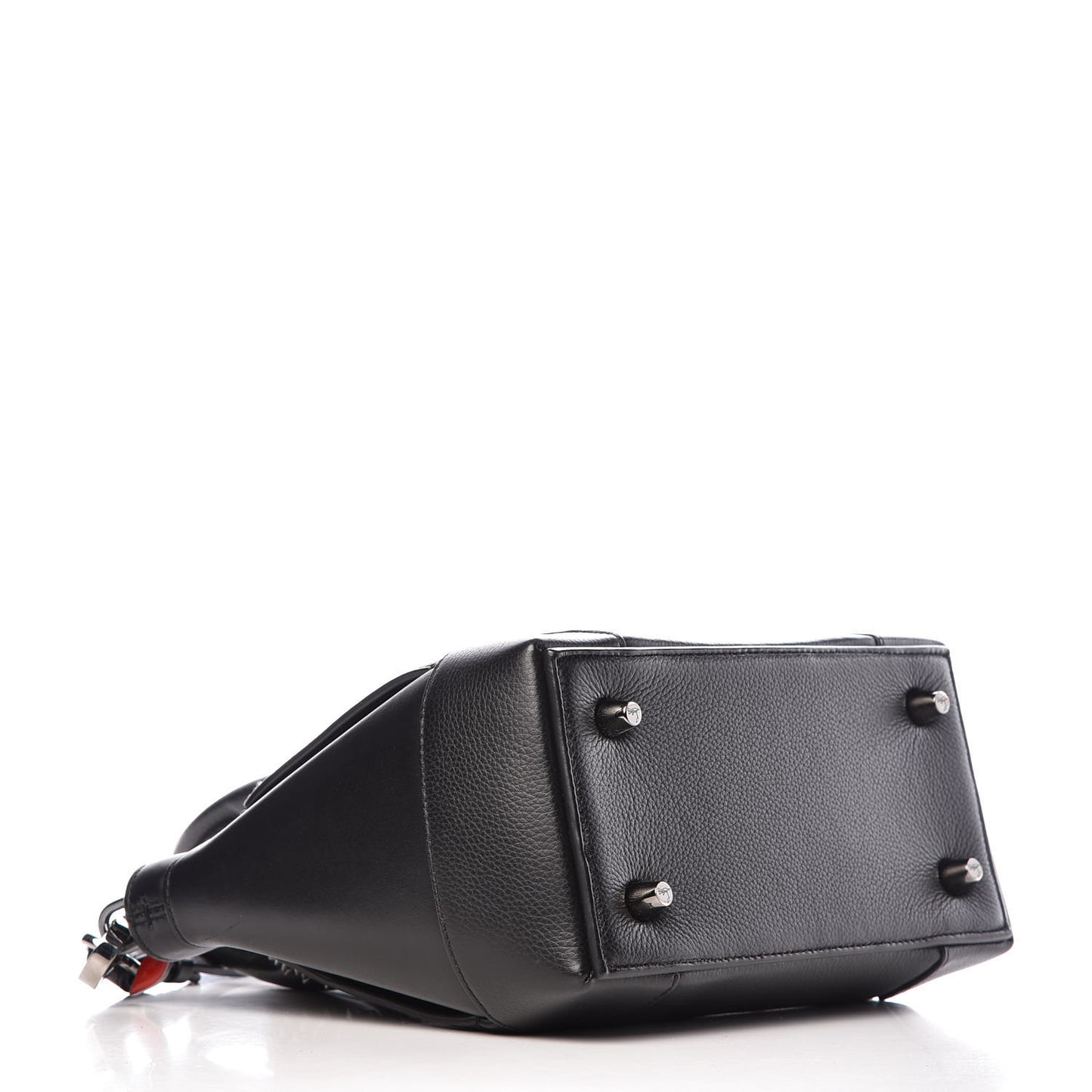 Grained Calfskin Spike Small Eloise Tote Black