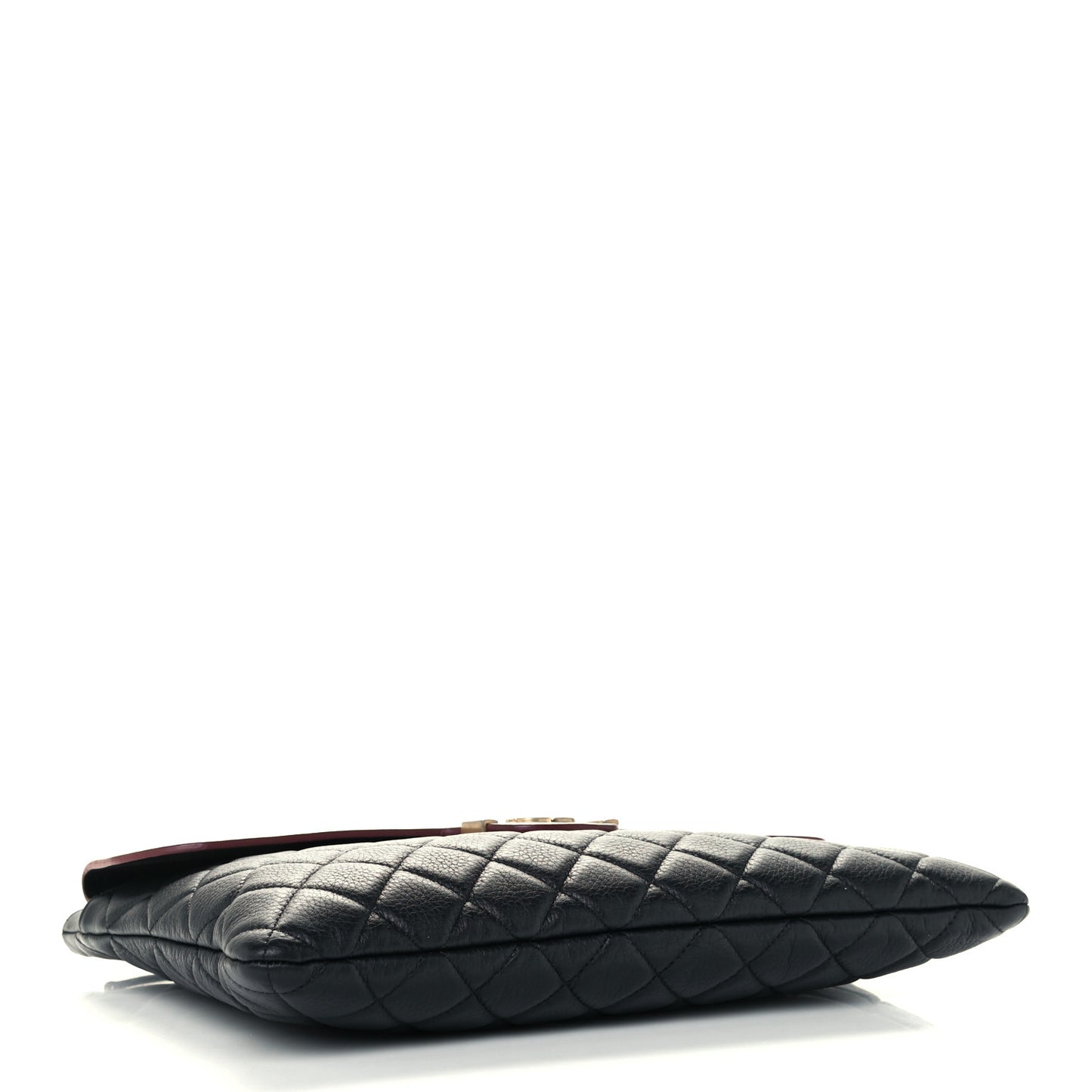 Grained Calfskin Quilted Large Archi Chic Cosmetic Case Black