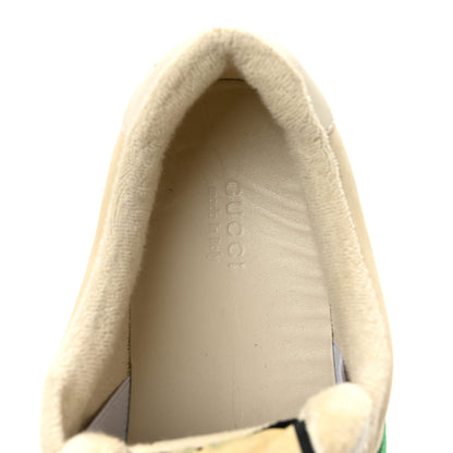 Gucci Nylon Nubuck Web Womens Screener Sneakers 37.5 Mystic White Dusty 40 Milk 7 of 12