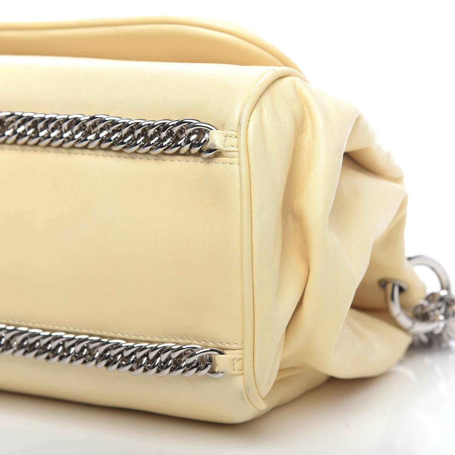 Chanel Washed Lambskin Quilted Bijoux Chain Accordion Flap White 10 of 12