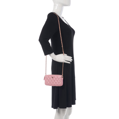 Chanel Iridescent Caviar Quilted Small Clutch With Chain Pink 3 of 22