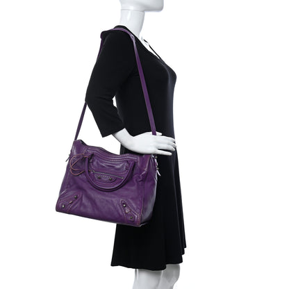 Balenciaga Agneau Classic Silver Hardware Riva Velo Purple 2 of 19