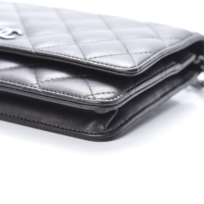 Chanel Iridescent Lambskin Quilted Wallet On Chain WOC Grey 11 of 15