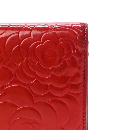 Chanel Patent Camellia Embossed Yen Wallet Red 23 of 24
